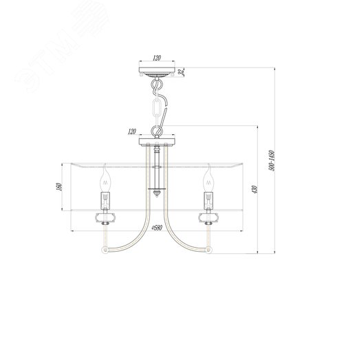 Светильник подвесной Roma E14х6 - фото 3