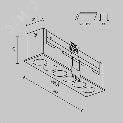 Светильник встраиваемый Points DL065-12W3-6K-B Черный - фото 8