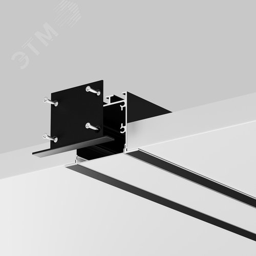 Профиль алюминиевый встраиваемый с накладным фланцем 50x35 (Черный, 2 м), ALM-5035T-B-2M - фото 4