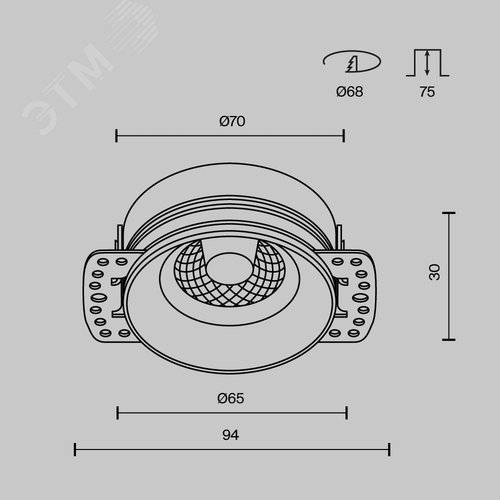 Светильник встраиваемый Flint GU10 10Вт IP 44 - фото 6