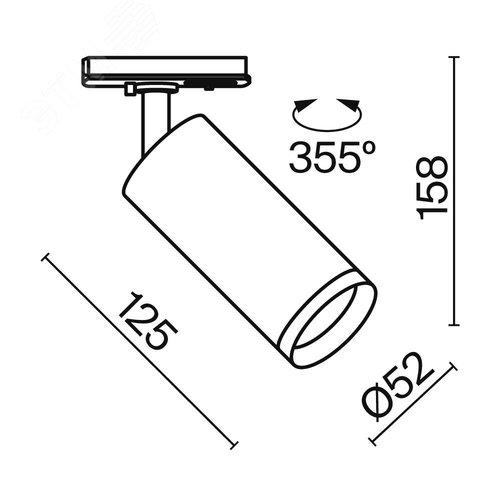 Светильник трековый Focus Led Unity 4000K 12Вт 50 град Dim Triac - фото 3