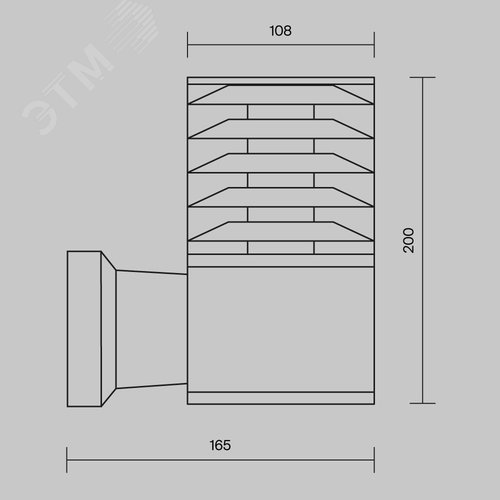 Светильник настенный (бра) Outdoor Bronx IP 54 E27х1х60W Черный - фото 7