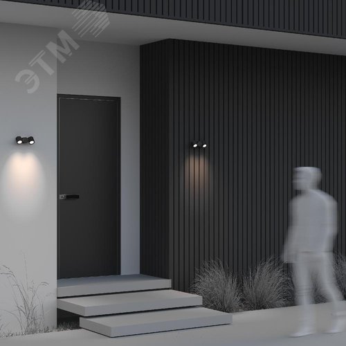 Светильник настенный (бра) Outdoor Wall Street IP 54 GU10х2х50W Черный - фото 7