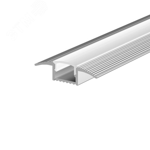 Профиль алюминиевый встраиваемый в пол 37x10 (Серебро, 2 м), ALM-3710-S-2M 636022 - фото 1