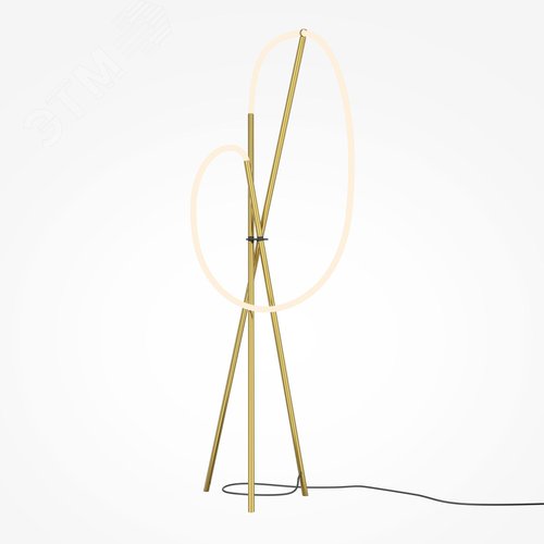 Светильник напольный (торшер) Crochet LED 36W Черный и Латунь - фото 3