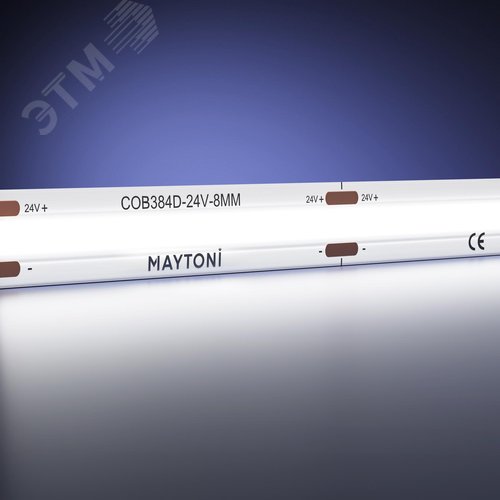 Лента светодиодная 24В COB 12Вт/м 6000К 5м IP 20 - фото 3