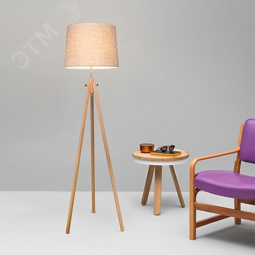 Светильник напольный (торшер) Calvin E27х1х60W Бежевый - фото 6