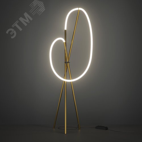 Светильник напольный (торшер) Crochet LED 36W Черный и Латунь - фото 4