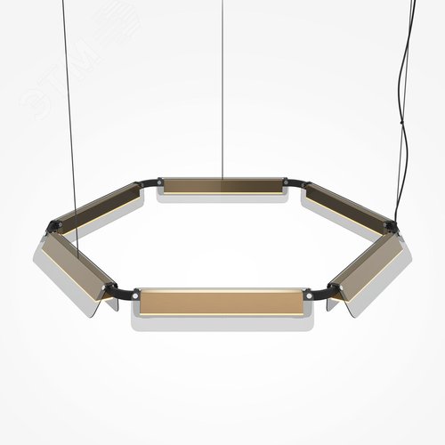 Светильник подвесной Flat LED 60W Черный и Латунь - фото 5