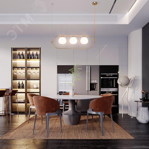 Светильник подвесной Erich E14х3х40W Латунь - фото 6