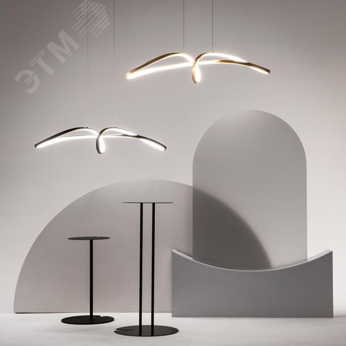 Светильник подвесной Curve LED 42W Золото - фото 3