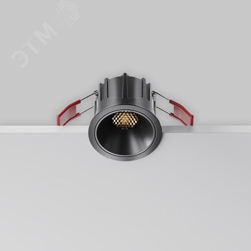 Светильник встраиваемый Downlight Alfa LED 3000К 10Вт 50 град IP20 CRI90 Черный круглый 52х65мм 950Лм - фото 4