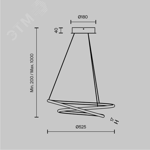 Светильник подвесной Nola LED 39W Латунь - фото 6
