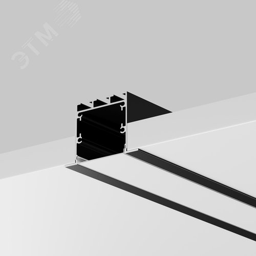 Профиль алюминиевый встраиваемый с накладным фланцем 50x35 (Черный, 2 м), ALM-5035T-B-2M - фото 3