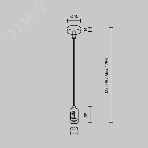 Подвес тросовый Hang с вводом питания Flarity черный - фото 5