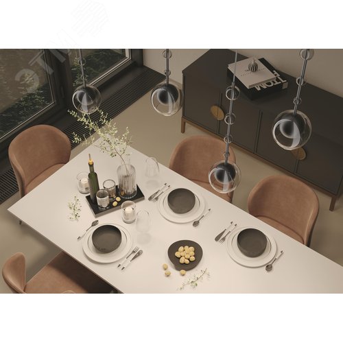 Светильник подвесной Ros GU10х1х28W Черный - фото 4