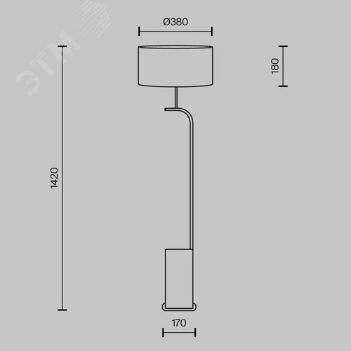 Светильник напольный (торшер) Glamping E14х3х40W Черный - фото 6
