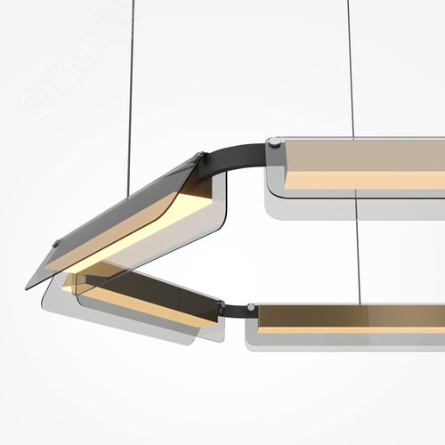 Светильник подвесной Flat LED 60W Черный и Латунь - фото 3