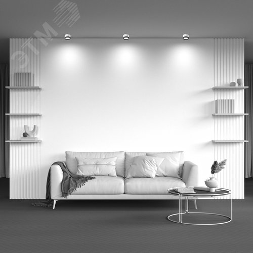 Светильник потолочный Hoop GX53х1 Бело-черный - фото 4