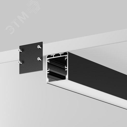 Профиль алюминиевый накладной-подвесной 35x35 (Черный, 2 м), ALM-3535BT-B-2M - фото 4