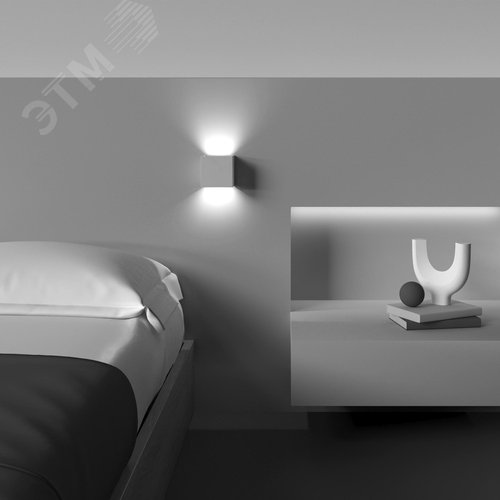 Светильник настенный (бра) Parma LED 3000К 6Вт, IP20, белый, квадрат - фото 8