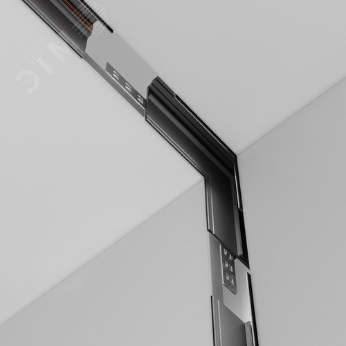 Коннектор угловой внутренний Exility встраиваемый под ГКЛ 9,5мм черный - фото 5