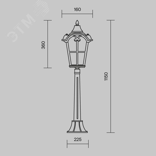 Светильник ландшафтный Outdoor Albion IP 44 E27х1х60W Бронза Антик - фото 7
