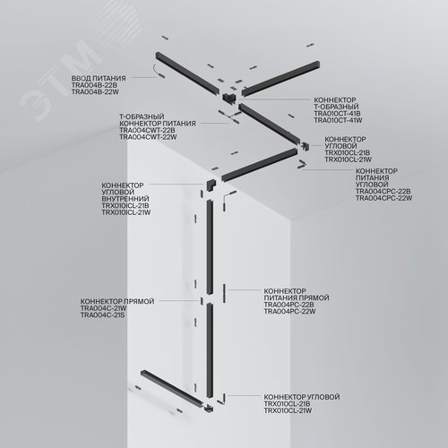 Шинопровод 1м Gravity накладной/подвесной белый - фото 6