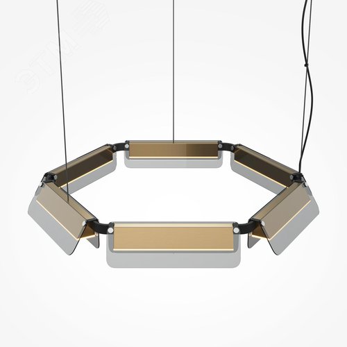 Светильник подвесной Flat LED 40W Черный и Латунь - фото 5