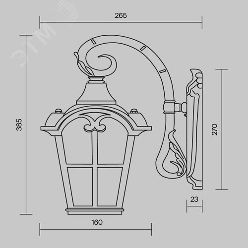 Светильник настенный (бра) Outdoor Albion IP 44 E27х1х60W Бронза Антик - фото 7