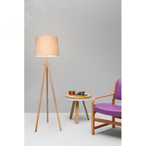 Светильник напольный (торшер) Calvin E27х1х60W Бежевый - фото 4