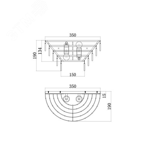 Светильник настенный (бра) Maytoni MOD130WL-02G Золото - фото 5