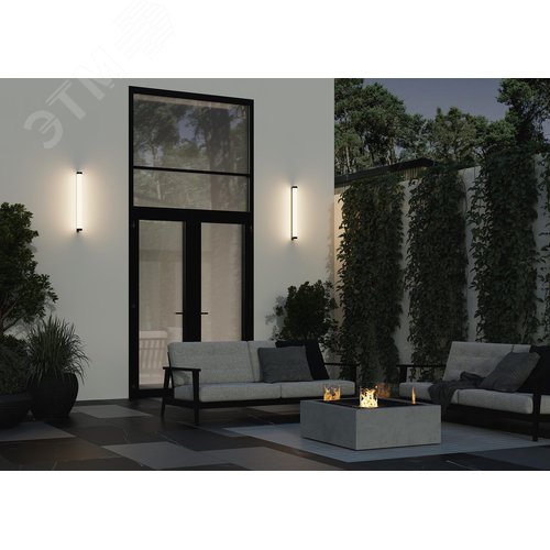 Светильник настенный (бра) Outdoor Rounge IP 54 LED 16W 3000 K Черный - фото 3