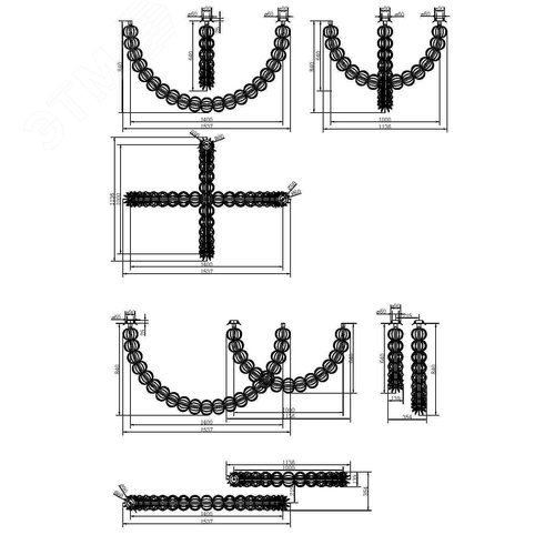 Светильник подвесной Golden Cage LED 117W Золото - фото 2