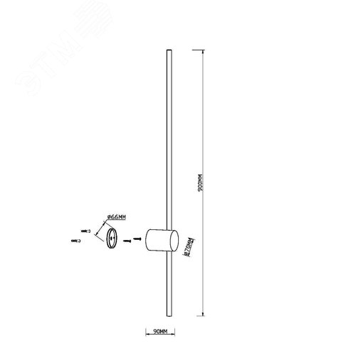 Светильник настенный (бра) Light stick LED 3000К 10Вт черный - фото 2