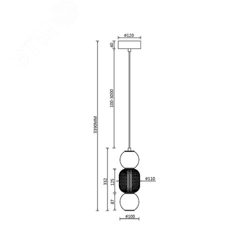 Светильник подвесной Drop LED 16W Хром - фото 2