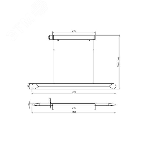 Светильник подвесной Motion LED 40W Черный - фото 2