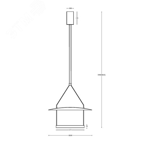 Светильник подвесной Ambience LED 30W Черный - фото 2