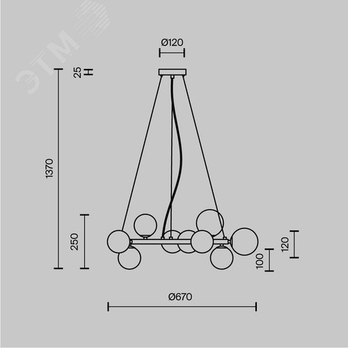 Светильник подвесной Dallas G9х11х28W Золото - фото 7
