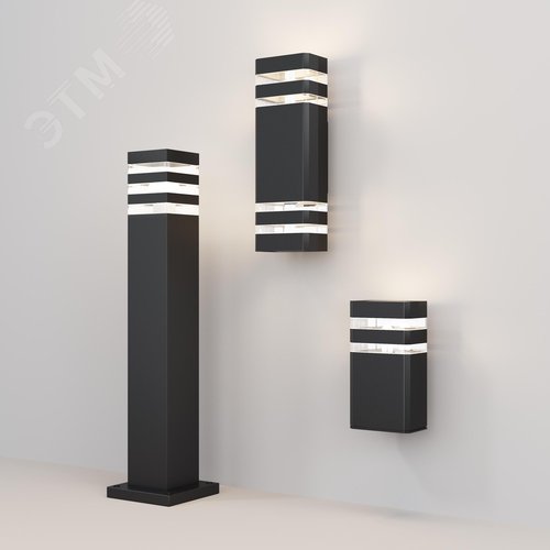 Светильник настенный (бра) Outdoor Unter den Linden IP 54 E27х2х60W Черный - фото 6