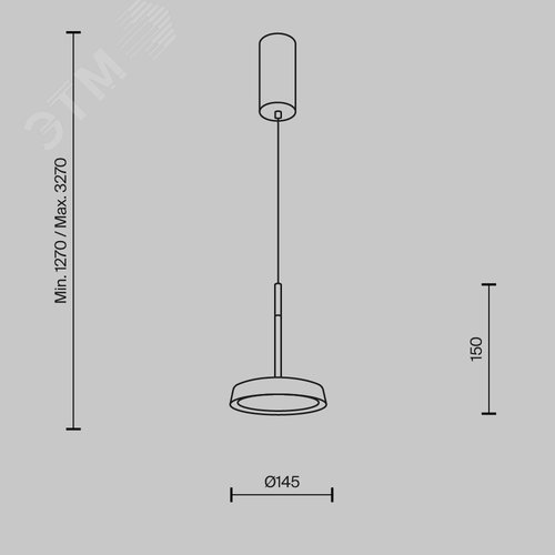Светильник подвесной El LED 12W Черный - фото 6
