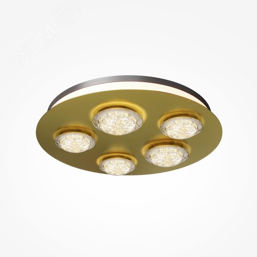 Светильник потолочный Pharao LED 56W Черный и Латунь - фото 5