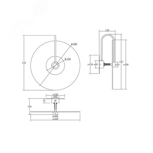 Светильник настенный (бра) Maytoni MOD305WL-01CH Хром - фото 2