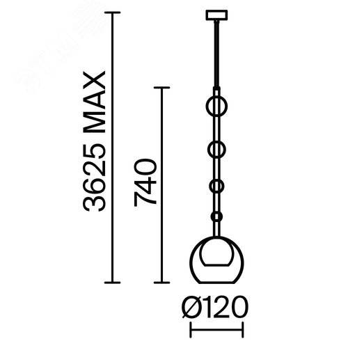 Светильник подвесной Ros GU10х1х28W Черный - фото 2