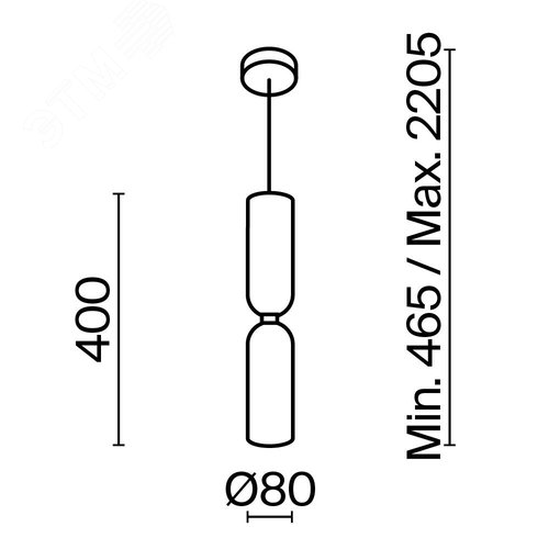 Светильник подвесной Memory E14х1х40W Черный - фото 3