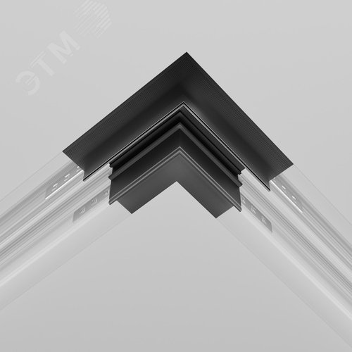 Коннектор угловой Exility встраиваемый под ГКЛ 12,5мм черный - фото 6