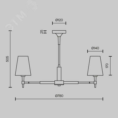 Люстра Zaragoza E14х5х40W Латунь - фото 5