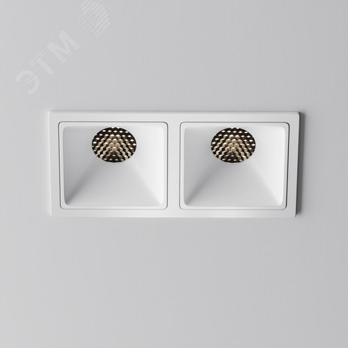 Светильник встраиваемый Downlight Alfa LED 4000K 10Вт 50 град IP20 CRI90 Белый двойной квадрат 52х126х65 2130Лм - фото 4