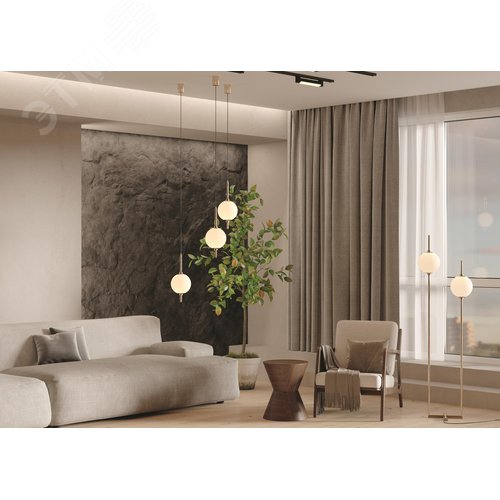 Светильник напольный (торшер) The Sixth Sense LED 12W Латунь - фото 7