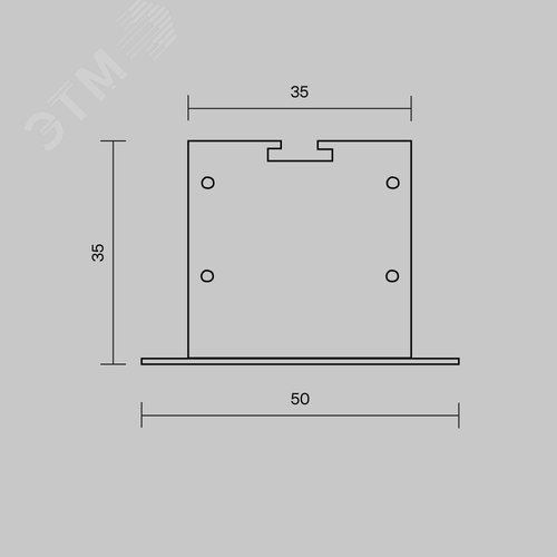 Комплект заглушек для профиля 50х35 2 шт. LED лента, ALM-5035T-B-EC - фото 6